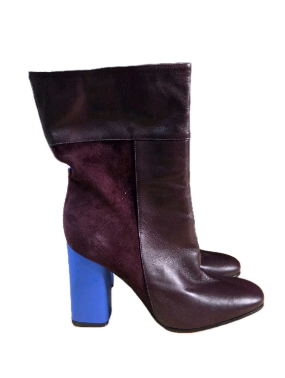 Marina Rinaldi Women's Leibniz Block Heel Suede Ankle Boots Leather Sz 40 US 10